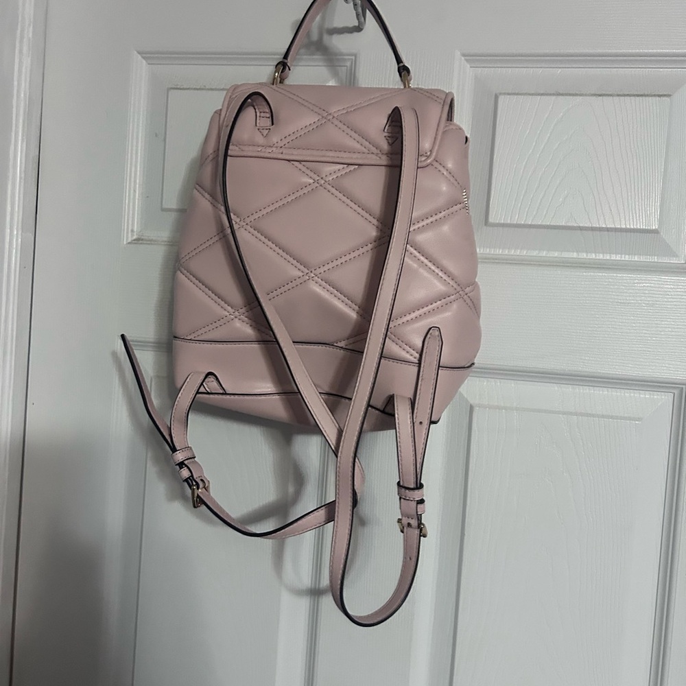 Michael Kors Pink Quilted Backpack with Adjustable Straps